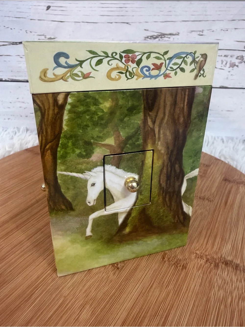 Enchantmints Unicorn Forest Musical Jewelry Box B1202 Vintage Style